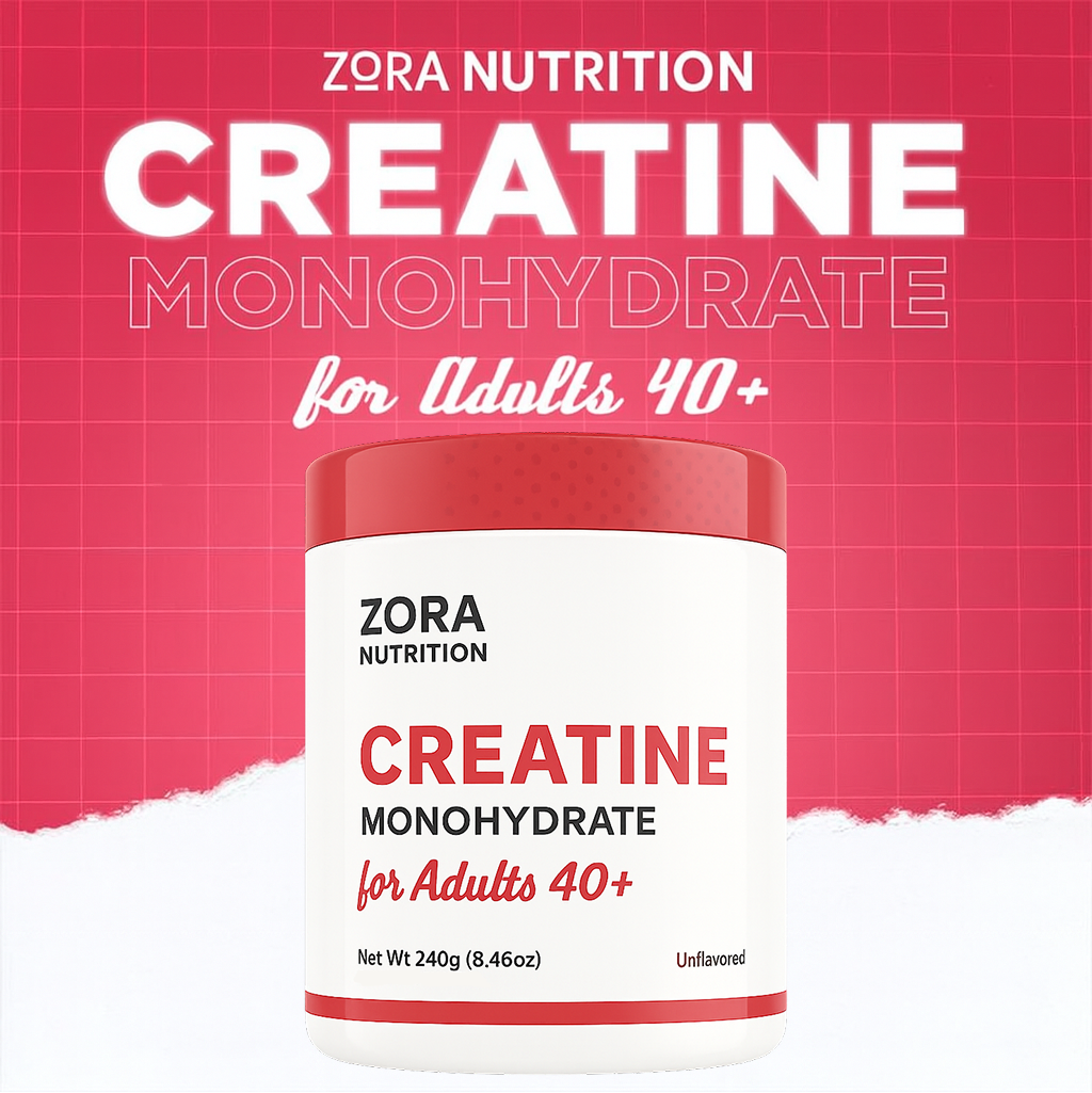 Zora Nutrition Age Strong Formula | Creatine, Collagen & BCAAs Supplement Powder